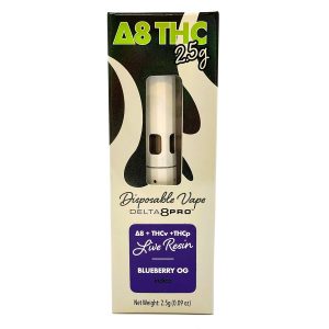 BLUEBERRY OG DISPOSABLE VAPE LIVE RESIN + Δ8 + THC-V + THC-P 2.5ML